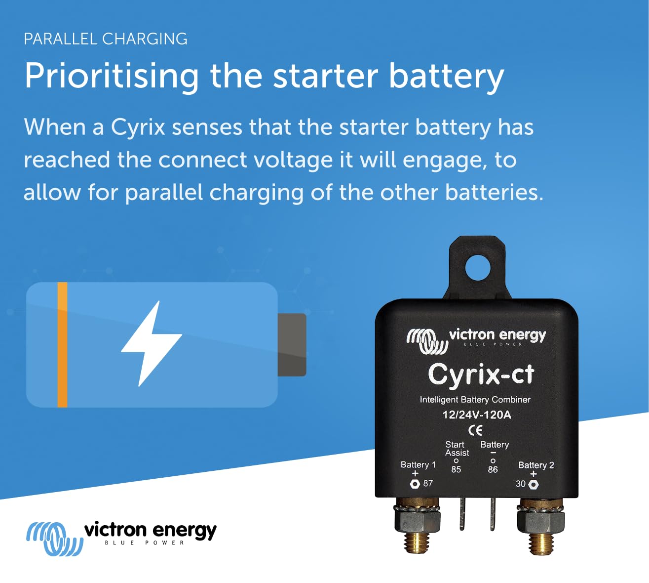 Victron Energy Cyrix-ct 12/24-Volt 120 amp Intelligent Battery Combiner