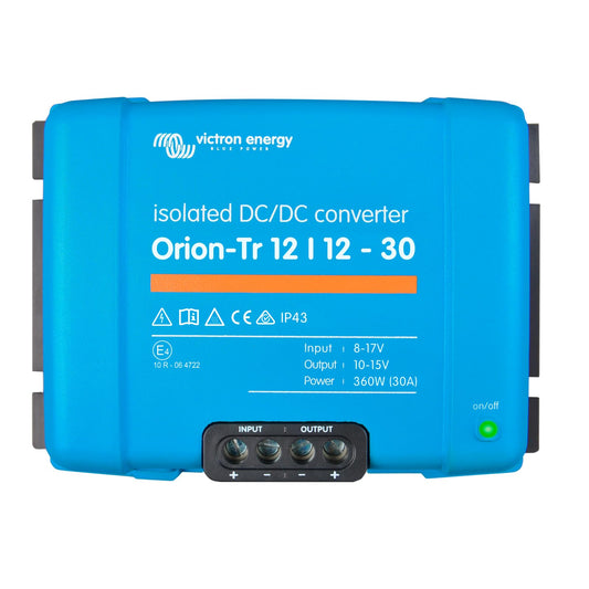 Victron Energy Orion-Tr IP43 12/12-Volt 30 amp 360-Watt DC-DC Converter, Isolated
