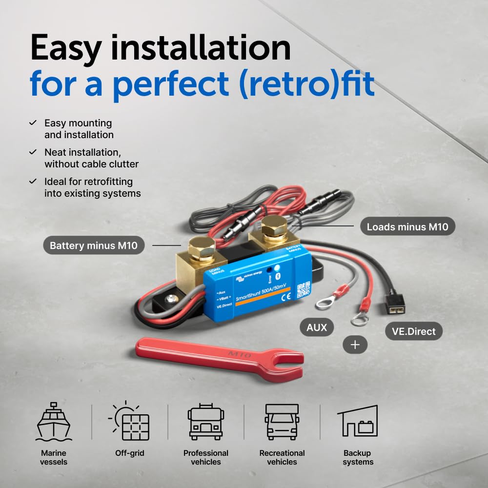 Victron Energy SmartShunt IP65 500 amp Battery Monitor (Bluetooth)