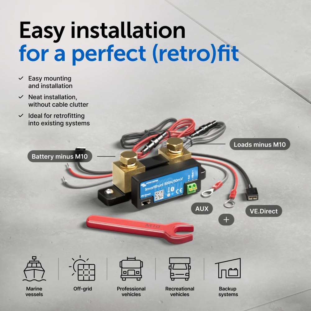 Victron Energy SmartShunt 500 amp Battery Monitor (Bluetooth)