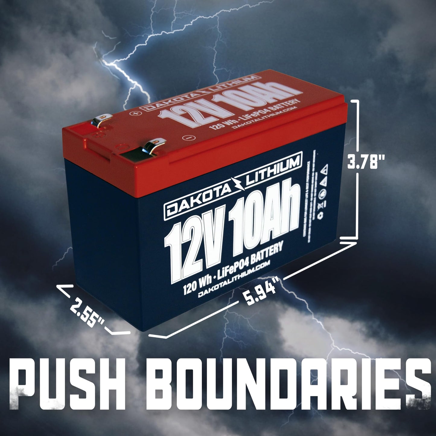 Dakota Lithium - 12V 10Ah LiFeP04 Deep Cycle Battery - 11 Year USA Warranty 2000+ Cycles - Built in BMS