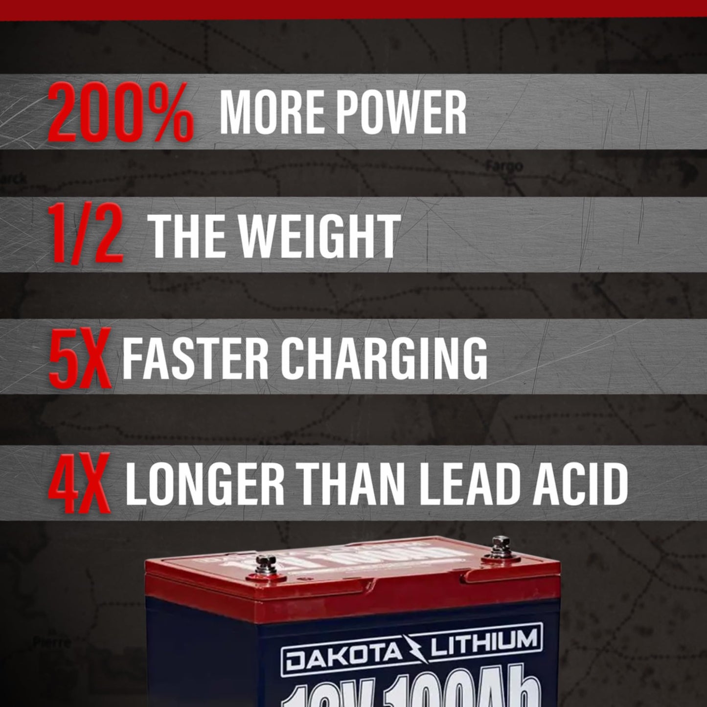 Dakota Lithium – 12V 100Ah LiFePO4 Deep Cycle Battery – 11 Year USA Warranty 2000+ Cycles – Built in BMS, For Ice Fishing, Trolling Motors, Fish Finders, Marine, and More