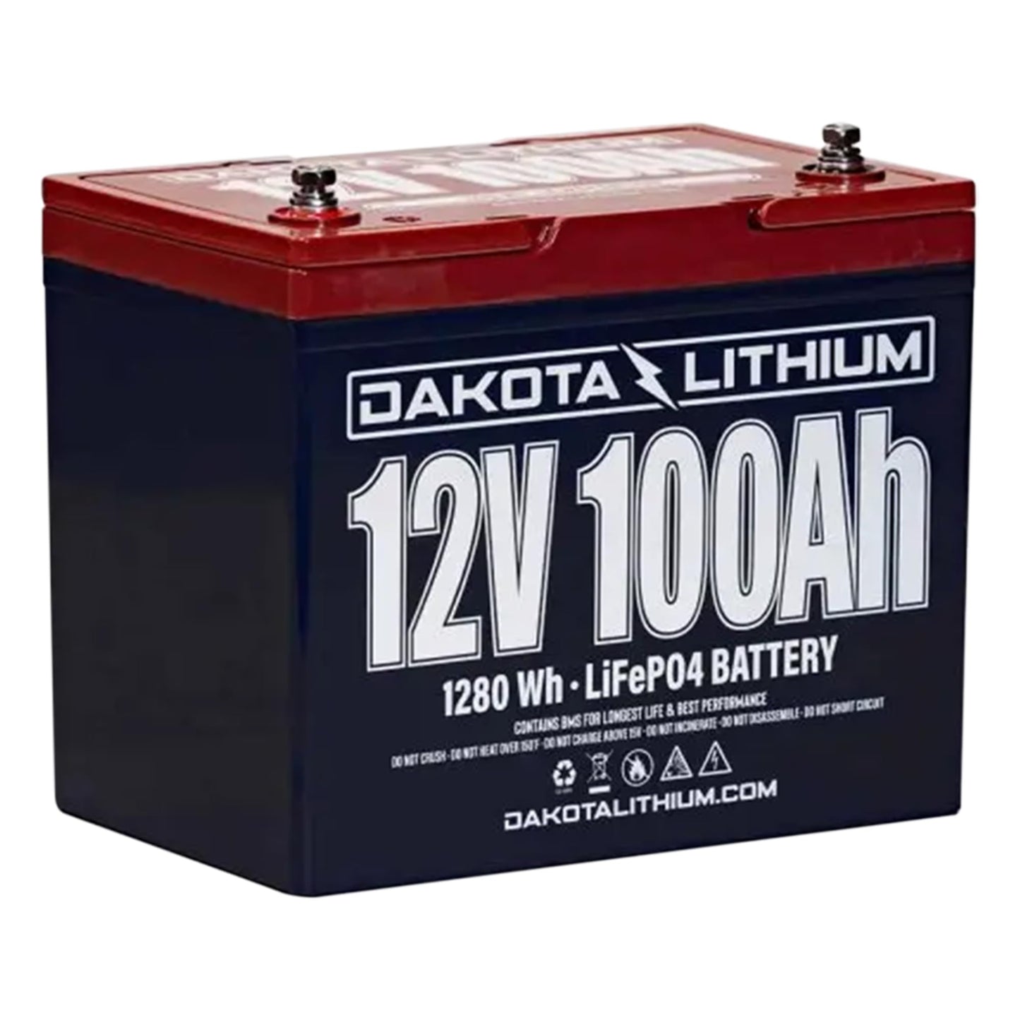 Dakota Lithium – 12V 100Ah LiFePO4 Deep Cycle Battery – 11 Year USA Warranty 2000+ Cycles – Built in BMS, For Ice Fishing, Trolling Motors, Fish Finders, Marine, and More