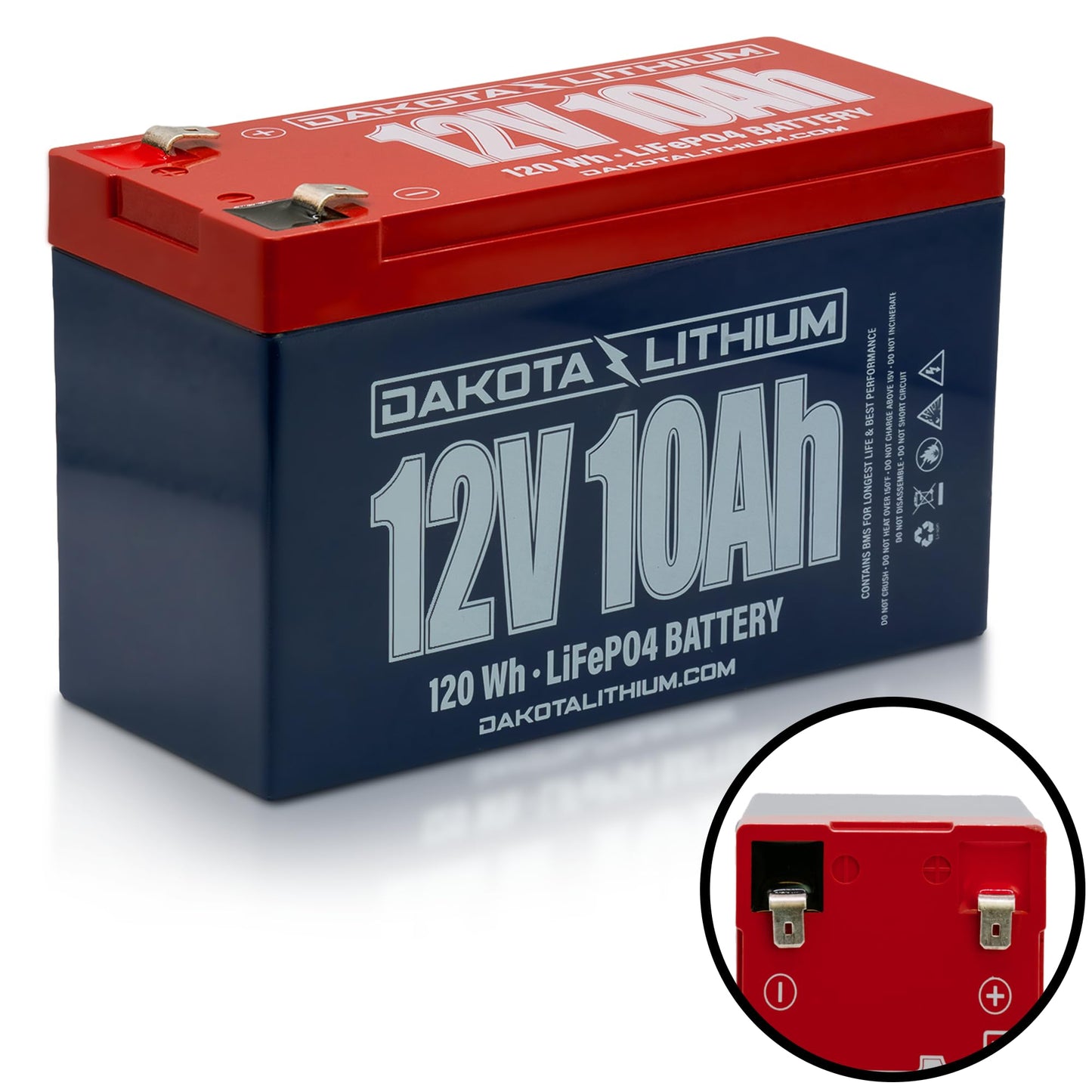 Dakota Lithium - 12V 10Ah LiFeP04 Deep Cycle Battery - 11 Year USA Warranty 2000+ Cycles - Built in BMS