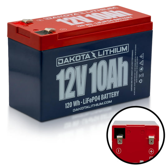 Dakota Lithium - 12V 10Ah LiFeP04 Deep Cycle Battery - 11 Year USA Warranty 2000+ Cycles - Built in BMS