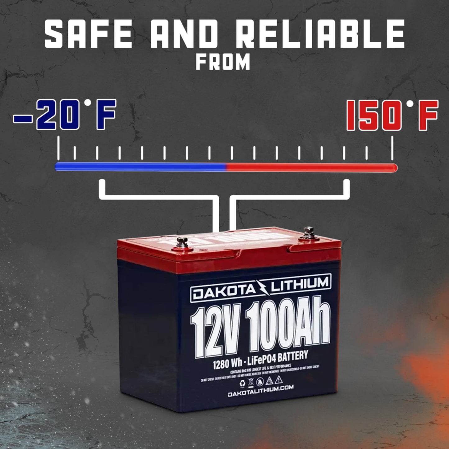 Dakota Lithium – 12V 100Ah LiFePO4 Deep Cycle Battery – 11 Year USA Warranty 2000+ Cycles – Built in BMS, For Ice Fishing, Trolling Motors, Fish Finders, Marine, and More
