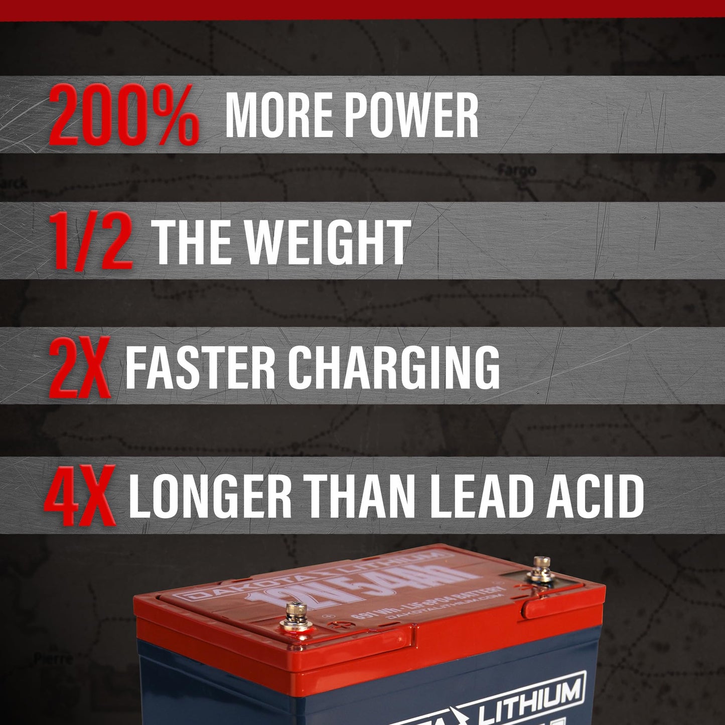 Dakota Lithium – 12V 54Ah LiFePO4 Deep Cycle Battery – 11 Year USA Warranty – For Trolling Motors, Fish Finders, Ice Fishing, Marine, and More – Charger Included