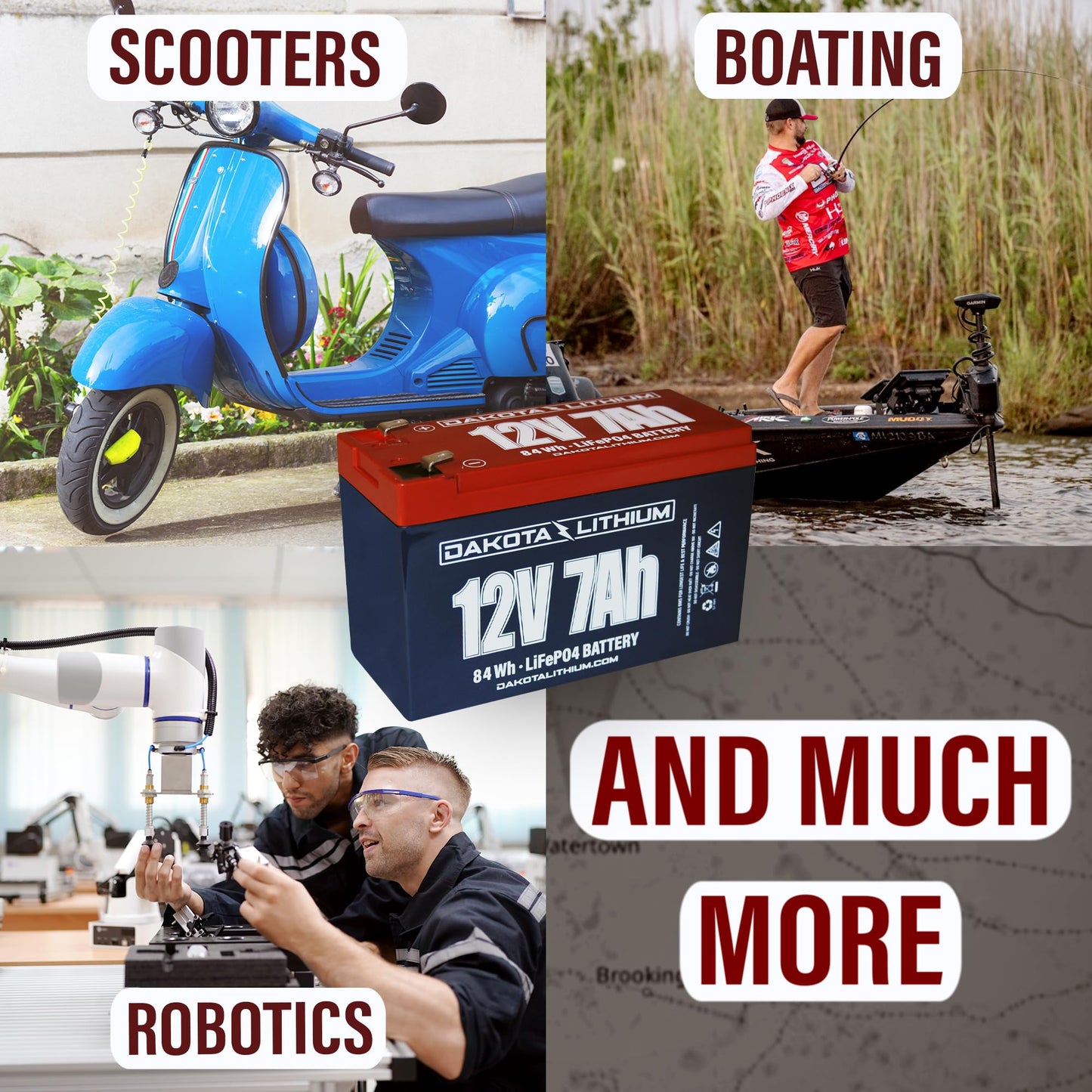 Dakota Lithium – 12V 7Ah LiFePO4 Deep Cycle Battery – 11 Year USA Warranty – Built in BMS – For Ice Fishing, Fish Finders, Outdoor, and More