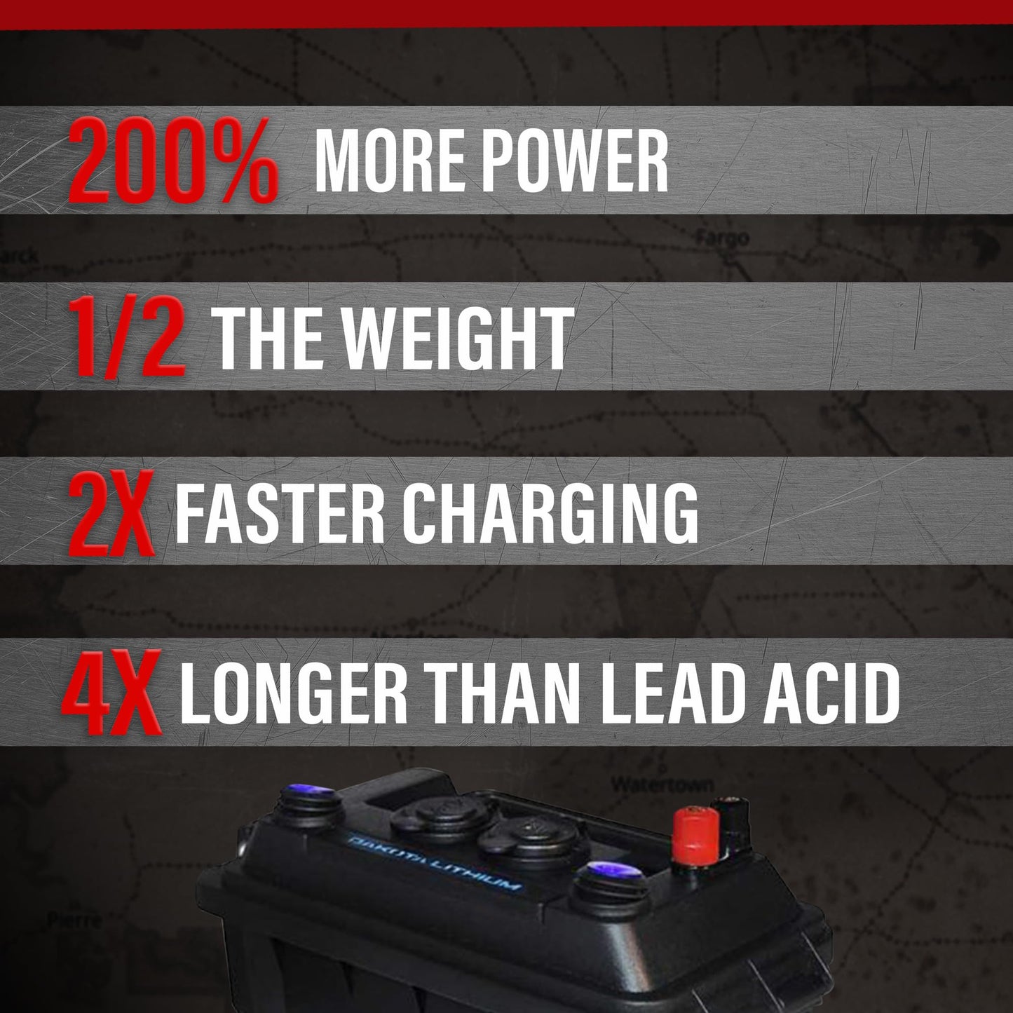 Dakota Lithium - Power Box with 12V 10Ah LiFePO4 Battery Included - 11 Year USA Warranty 2000+ Deep Cycle Battery Box with DC and USB Ports - Water/Shock Resistant - Camping, Off Grid, Marine, Kayak