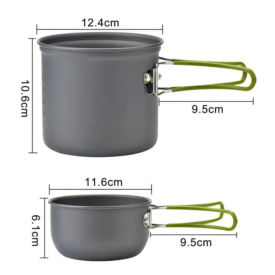Kit cuisinière à gaz et casserole en aluminium, ultraléger 375g / 0,8lbs