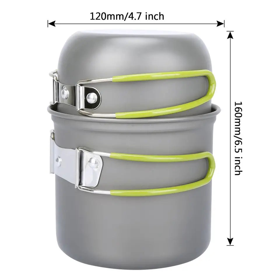 Kit cuisinière à gaz et casserole en aluminium, ultraléger 375g / 0,8lbs