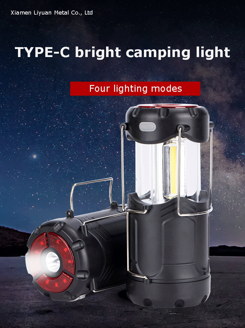 Lanterne, lampe de poche, SOS et lumière rouge - Banque de batteries