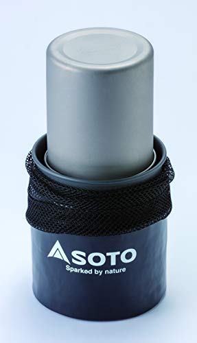 SOTO Thermostack Original Combo - Tasse Thermostack en acier inoxydable de 12 oz + tasse en titane de 14 oz + pot de 750 ml + couvercle de grande taille + confortable (isolation + étui de transport)