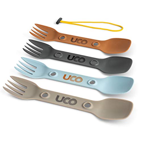 UCO Utility Spork Camping Cuillère-Fourchette-Couteau Ustensile, paquet de 4