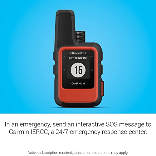 Garmin inReach Mini 2, Lightweight and Compact Satellite Communicator, Hiking Handheld, Orange