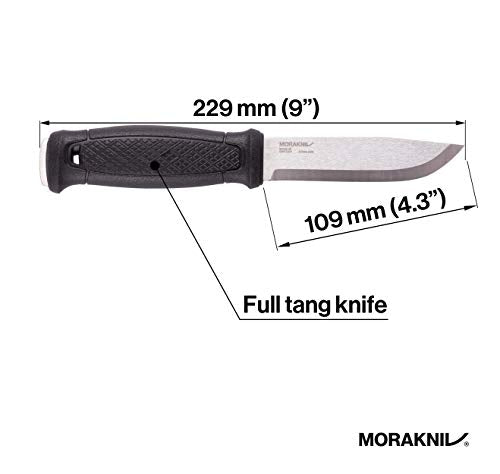 Morakniv Garberg Couteau à lame fixe Full Tang avec lame en acier inoxydable Sandvik et système de montage Molle Multi, 4,3 pouces