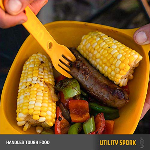 UCO Utility Spork Camping Spoon-Fork-Knife Utensil, 4 Pack