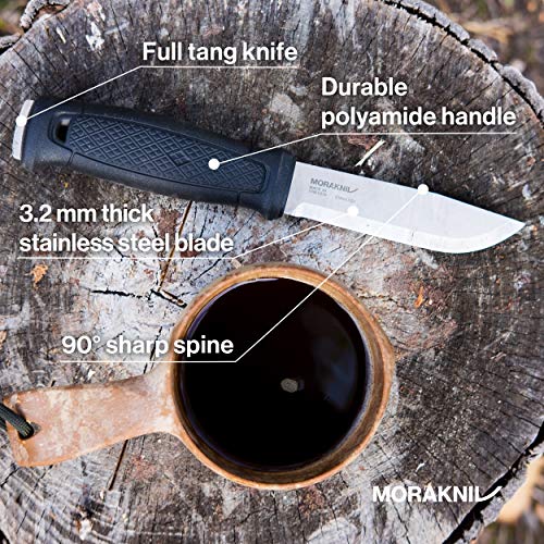 Morakniv Garberg Couteau à lame fixe Full Tang avec lame en acier inoxydable Sandvik et système de montage Molle Multi, 4,3 pouces