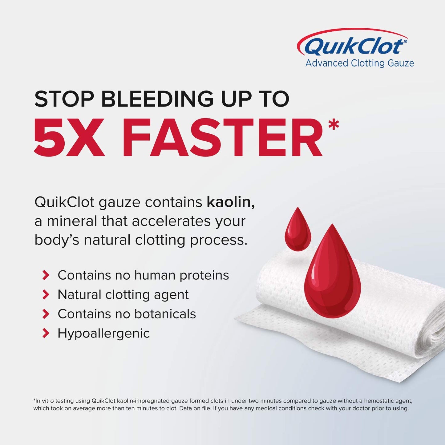 QuikClot Advanced Clotting Gauze - 3 x 24 in