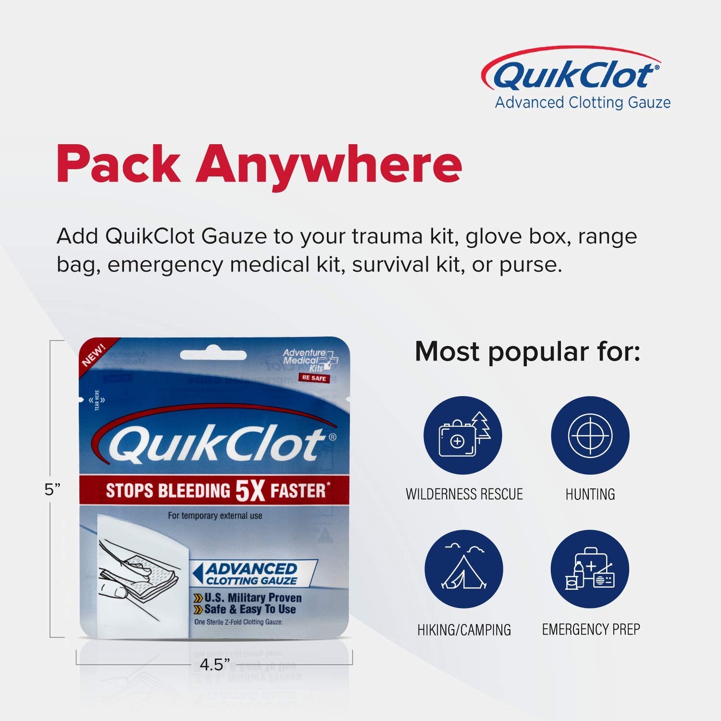 QuikClot Advanced Clotting Gauze - 3 x 24 in