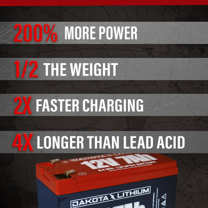 Dakota Lithium – 12V 7Ah LiFePO4 Deep Cycle Battery – 11 Year USA Warranty 2000+ Cycles – Built in BMS – For Ice Fishing, Fish Finders, Outdoor, and More