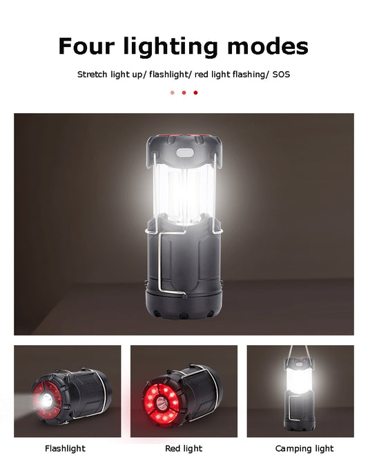 Lanterne, lampe de poche, SOS et lumière rouge - Banque de batteries