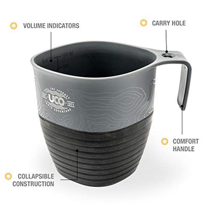 Tasse pliable en plastique UCO pour le camping, la randonnée et la randonnée, 12 onces