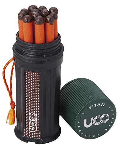 UCO Titan Stormproof Match Kit avec boîtier étanche, gâches de rechange et 12 allumettes