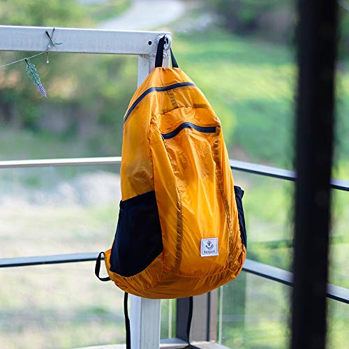 Sac à dos pliable résistant à l'eau, sac à dos de randonnée pliable, sac à dos de voyage ultraléger, adapté aux sports de plein air, camping, randonnée, shopping Orange-16L