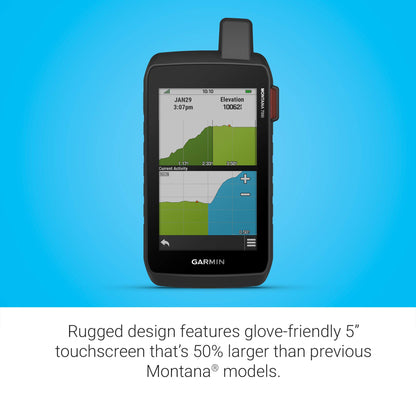 Garmin Montana 700i, Rugged GPS Handheld with Built-in inReach Satellite Technology, Glove-Friendly 5" Color Touchscreen